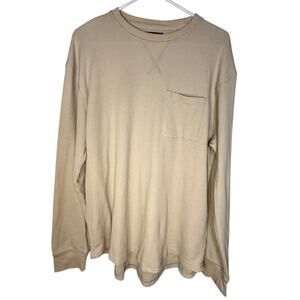 Forever 21 Men's Thermal Waffle-Knit Crew Neck L/Sleeve Shirt, Size M